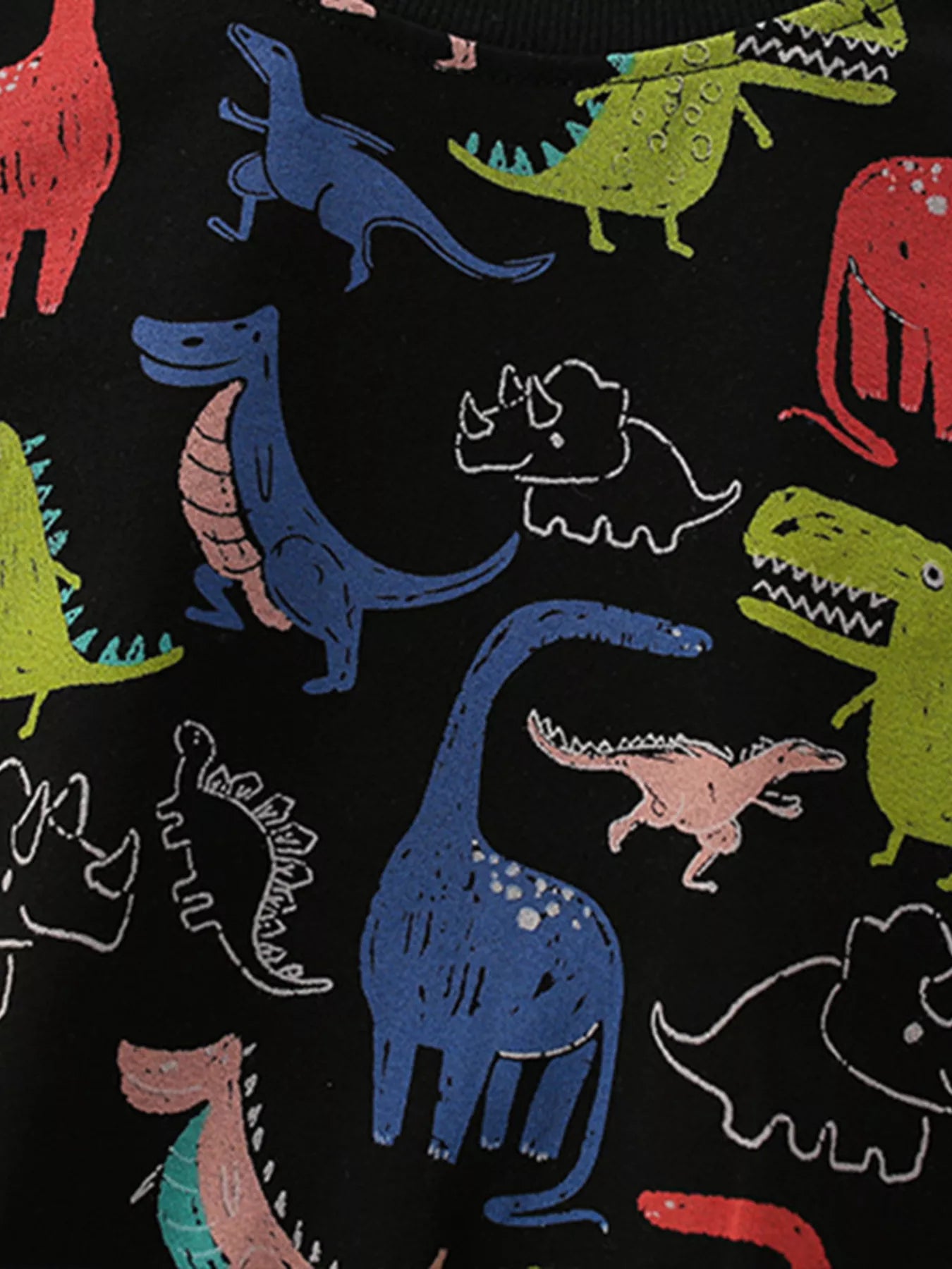 Toddler Boys Dinosaur Print Crew Neck Sweatshirt