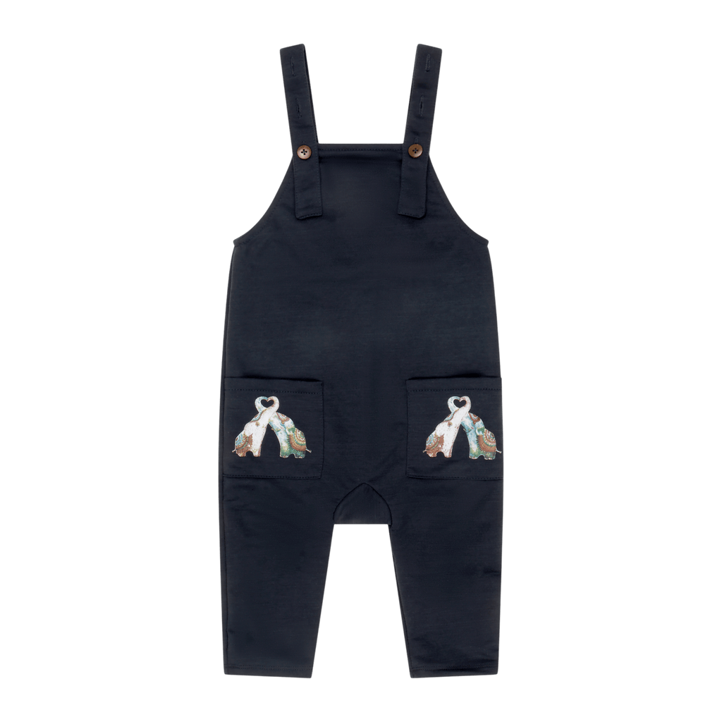 Elefante Baby Boy Overalls – Multicultural Print Cotton Overalls