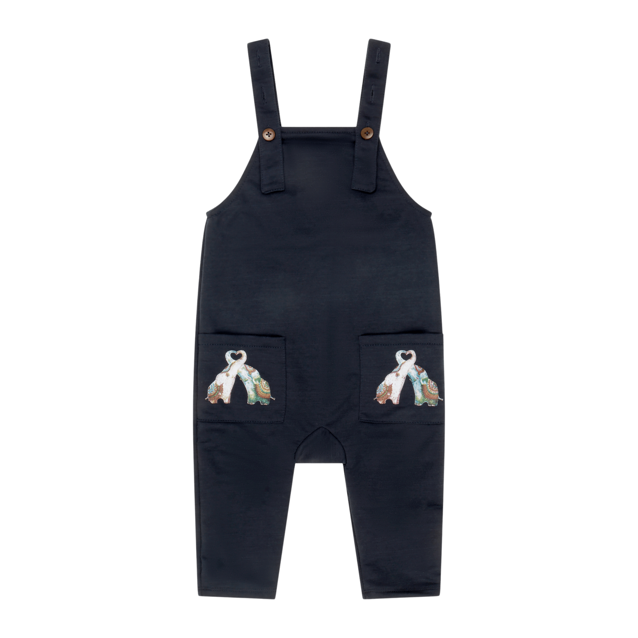 Elefante Baby Boy Overalls – Multicultural Print Cotton Overalls