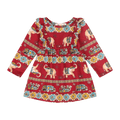 Baby Girls Volant Ruffle Cotton Dress – Cultural Print | Mixed Up Clothing