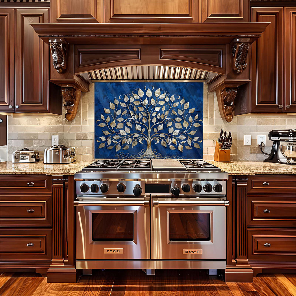 Golden Midnight Tempered Glass Backsplash – Kitchen Backsplash for Stove