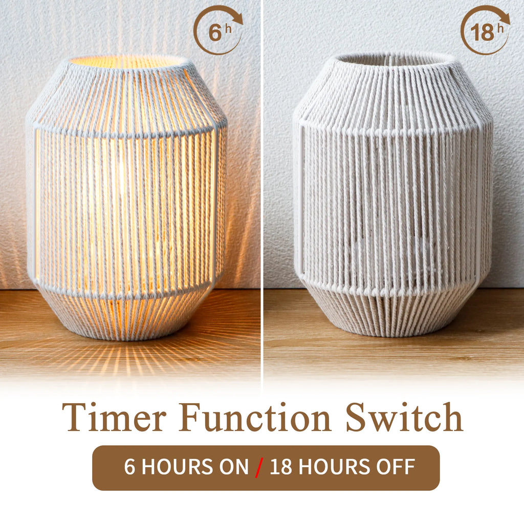 Set of 2 Woven Lamp shade Table Lamps