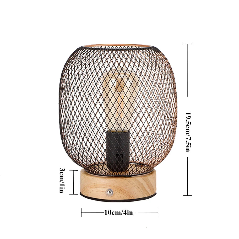 7.5''H Touch Adjustable Table Lamp(Wooden Base,Bronze round)