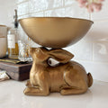 Gold Bunny with Bowl | Brilliant Centerpiece Collection