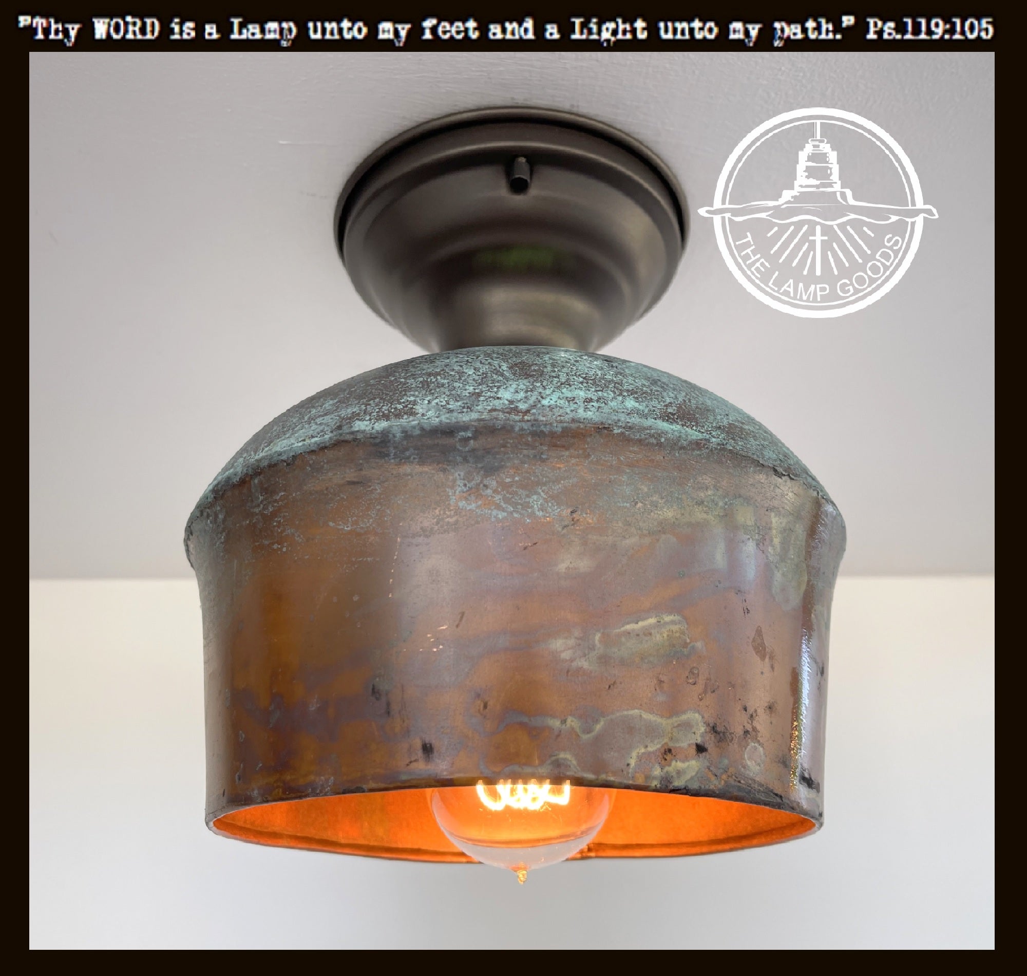 HANDCRAFTED Copper Pendant Light Fixture With Chain