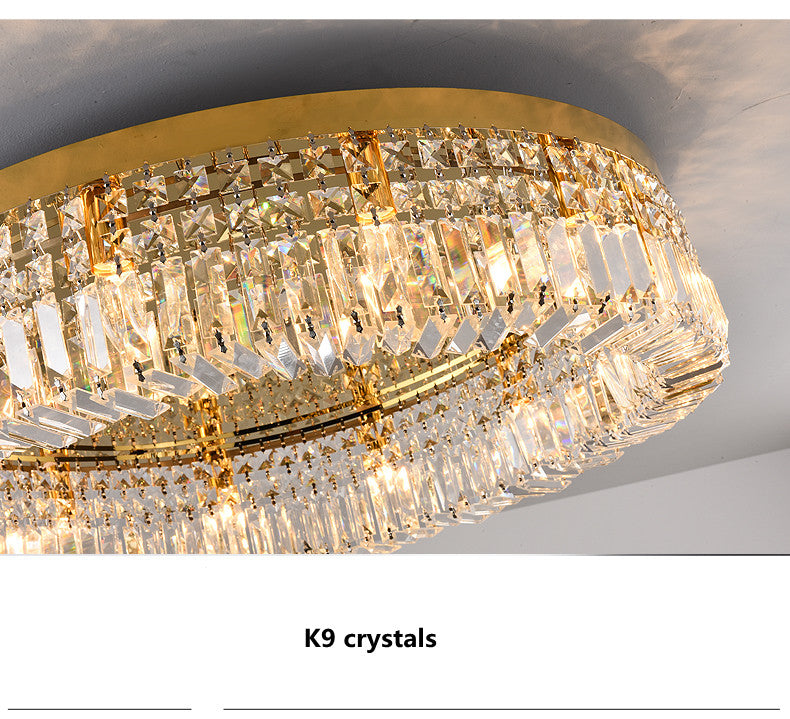 DecorBites™ Crystal LED Chandelier Ceiling Light - Gold