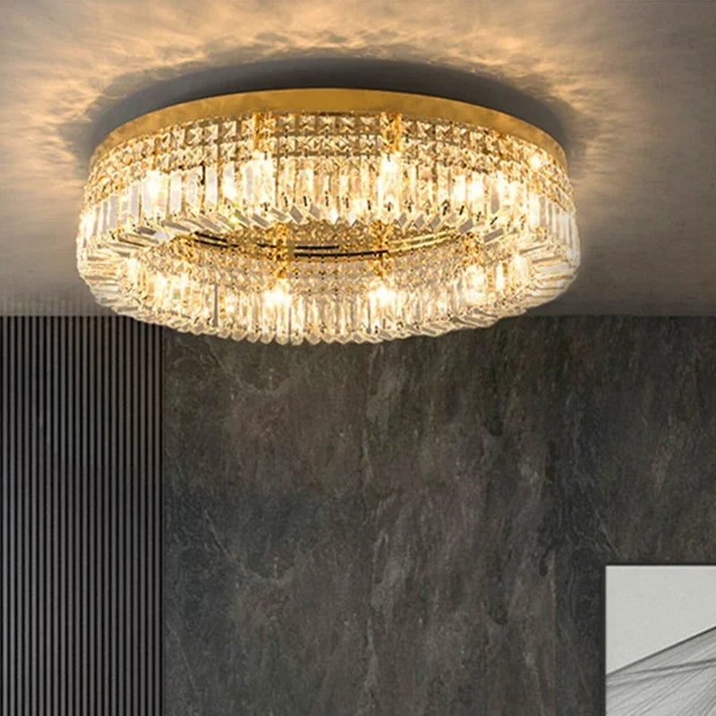 DecorBites™ Crystal LED Chandelier Ceiling Light - Gold