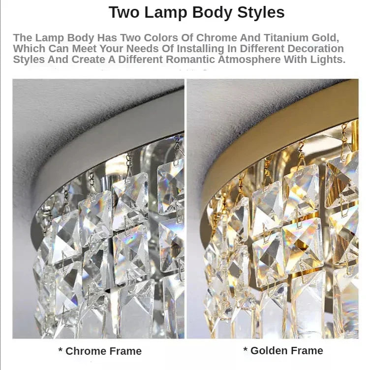 DecorBites™ Crystal LED Chandelier Ceiling Light - Gold