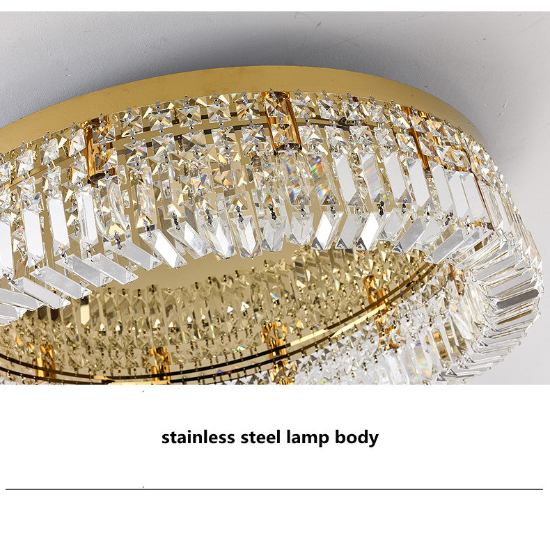 DecorBites™ Crystal LED Chandelier Ceiling Light - Gold