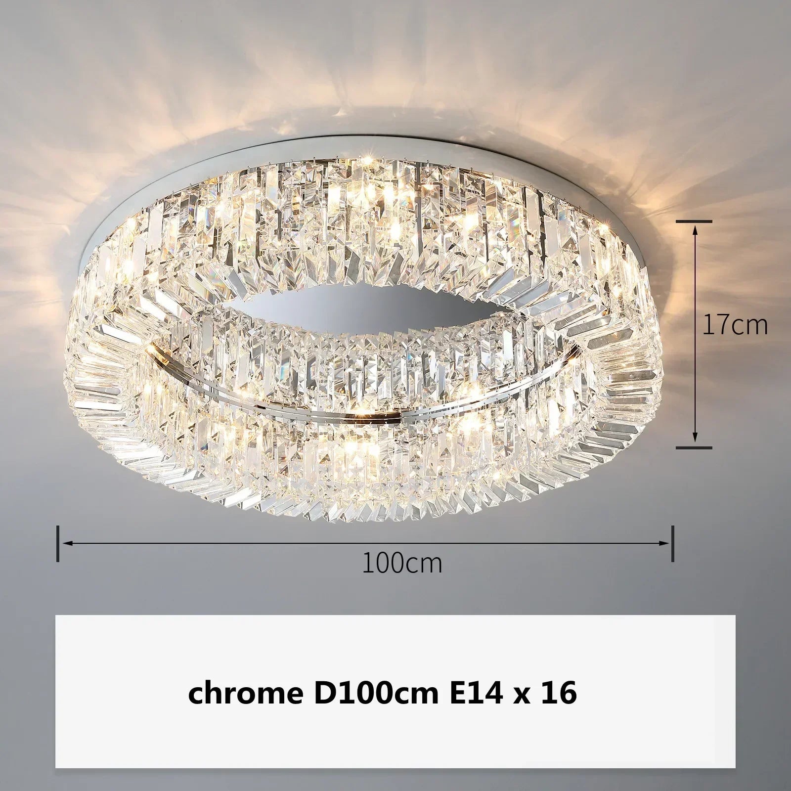DecorBites™ Crystal LED Chandelier Ceiling Light - Gold