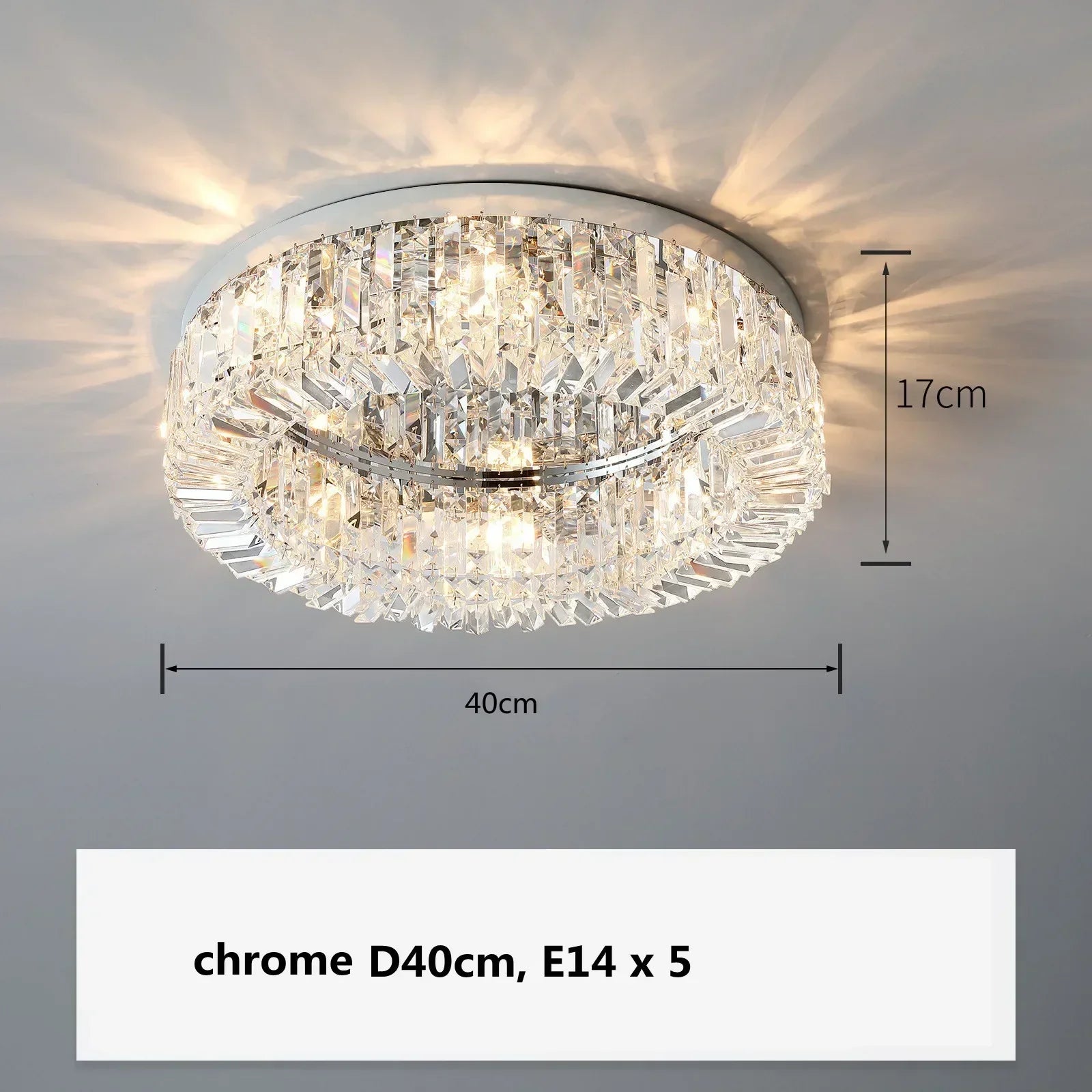 DecorBites™ Crystal LED Chandelier Ceiling Light - Gold