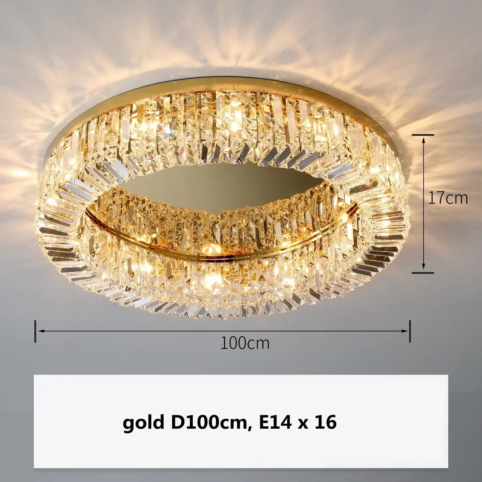 DecorBites™ Crystal LED Chandelier Ceiling Light - Gold