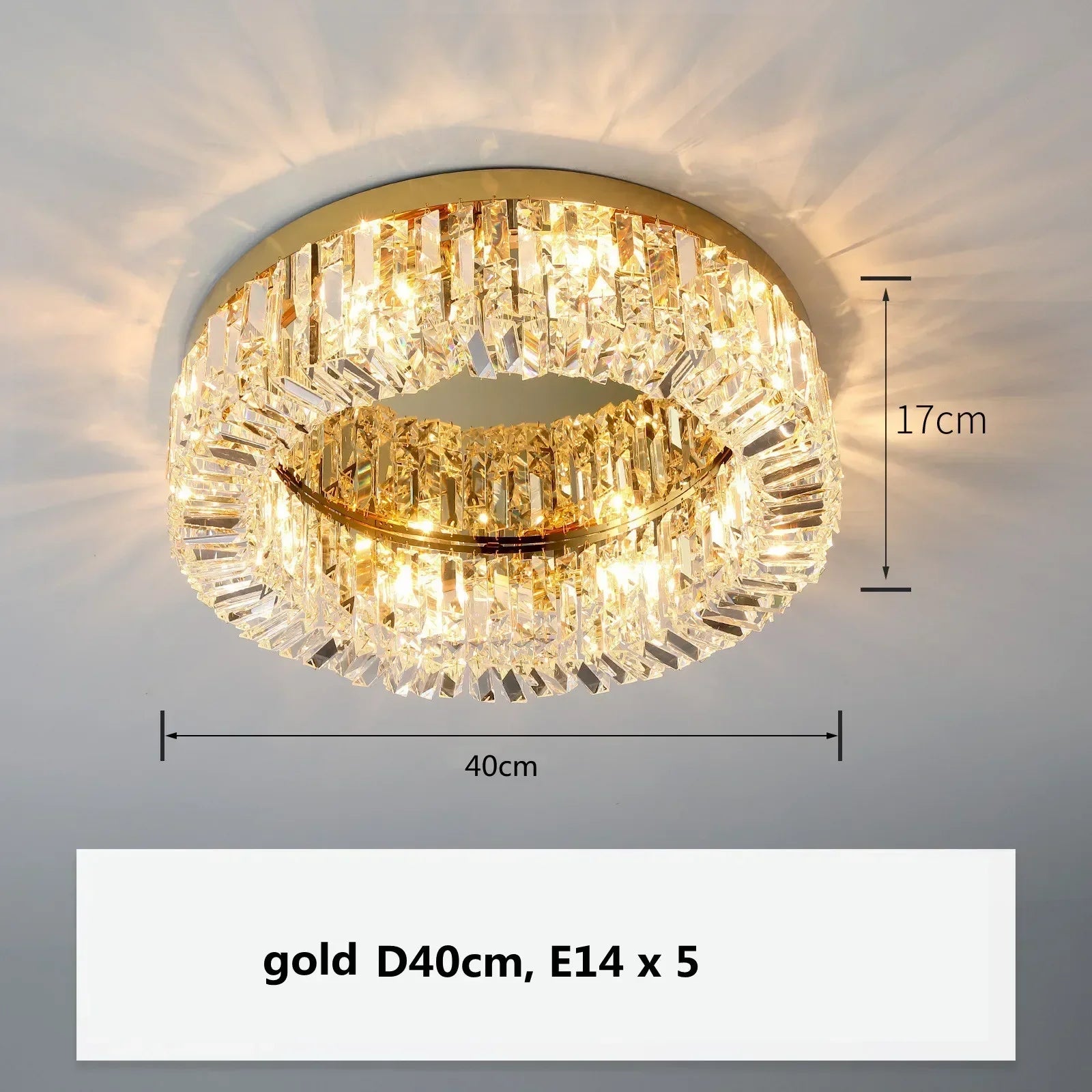 DecorBites™ Crystal LED Chandelier Ceiling Light - Gold