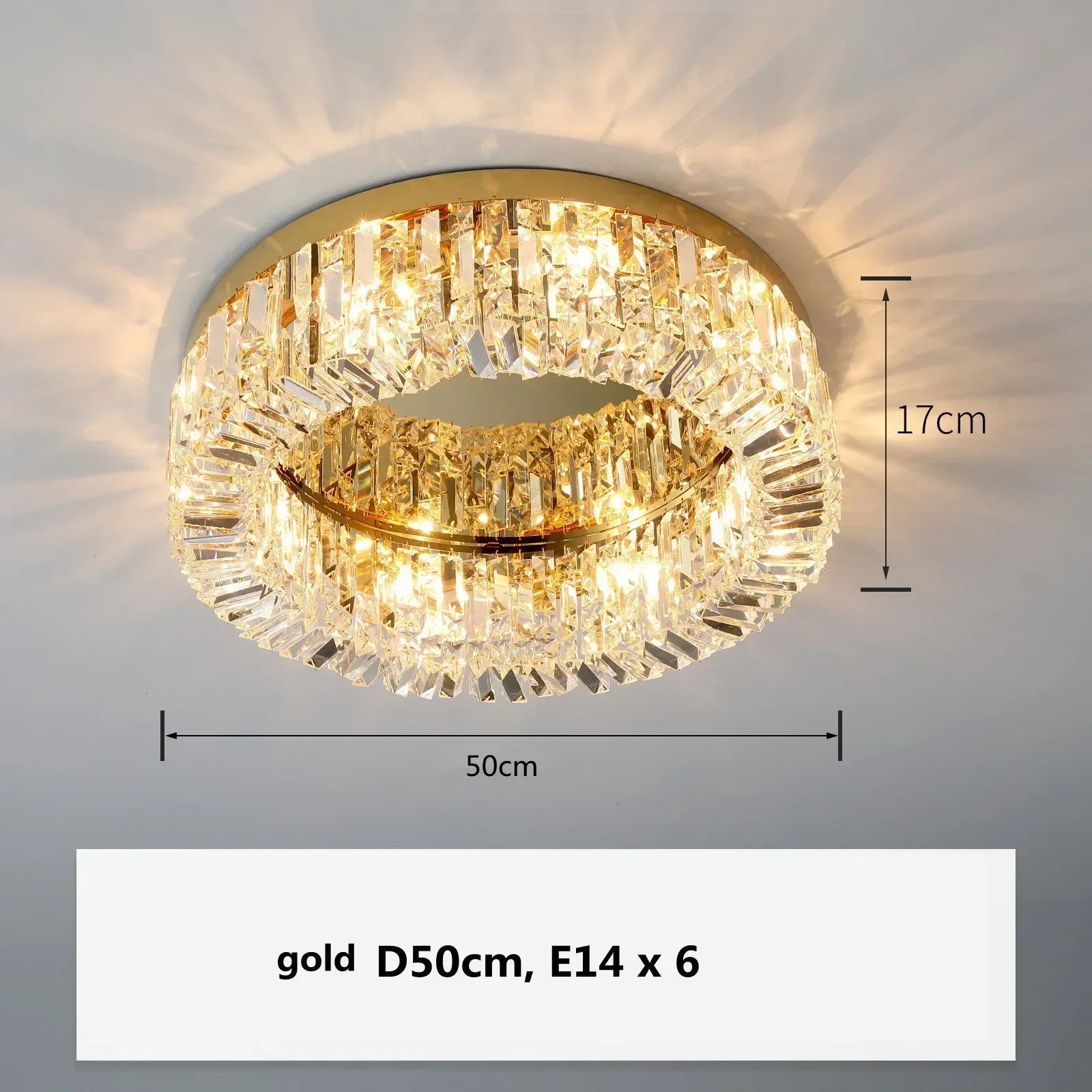 DecorBites™ Crystal LED Chandelier Ceiling Light - Gold
