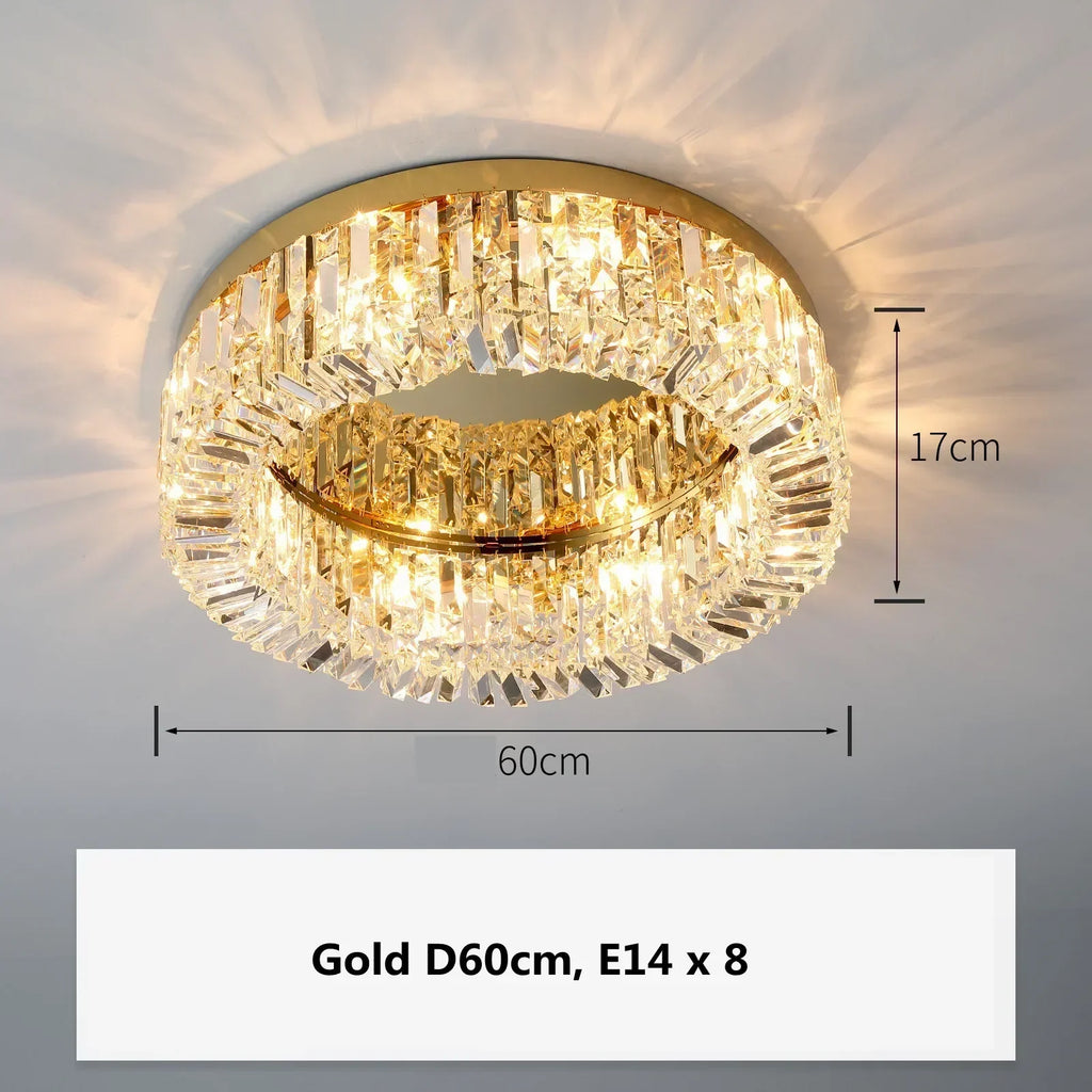 DecorBites™ Crystal LED Chandelier Ceiling Light - Gold