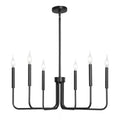 6-Light Chandelier Black Modern Chandelier Adjustable Height for Ceilings