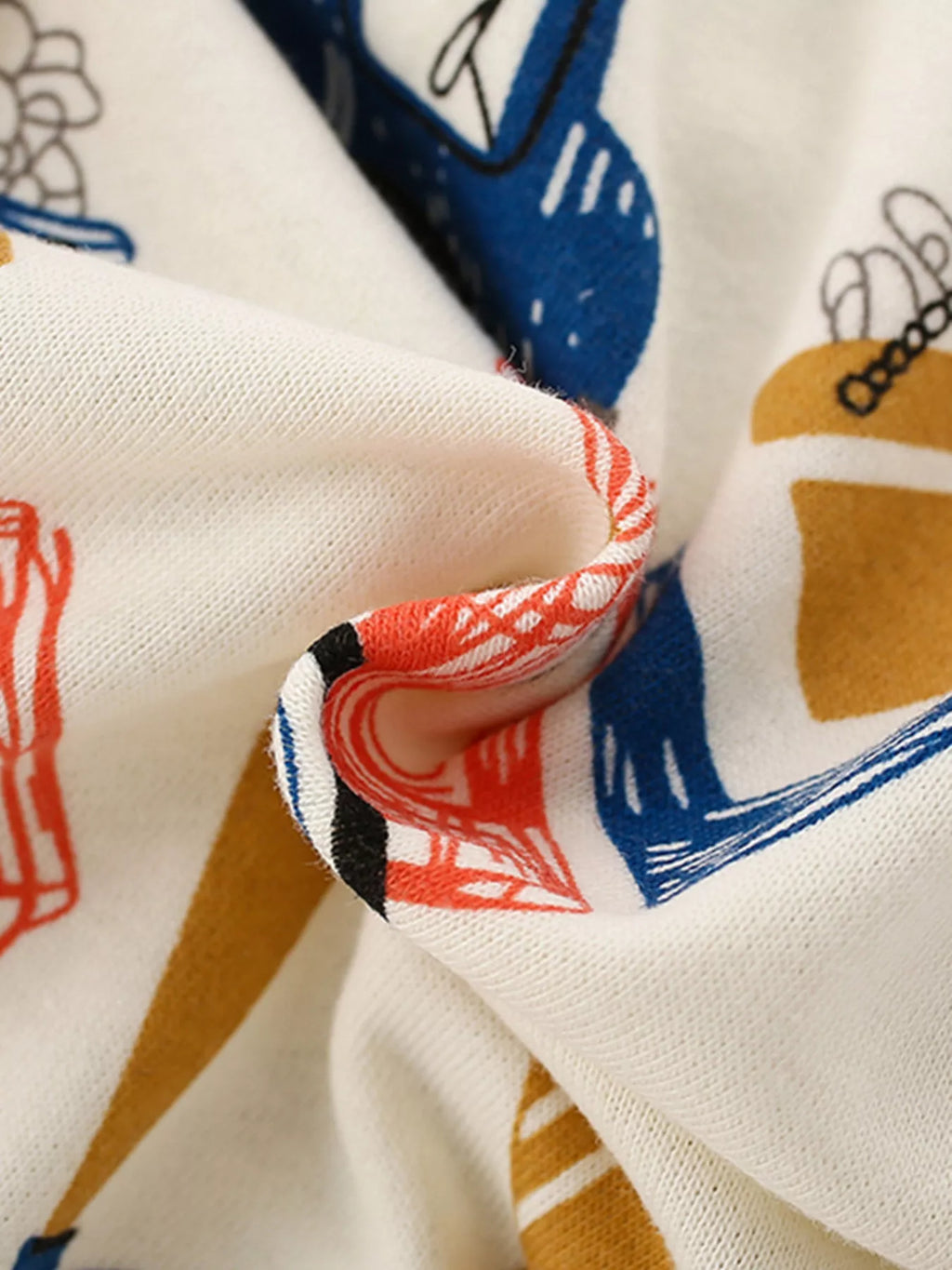 Boys Cartoon Vehicle Print Crew Neck Sweatshirt