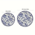 Nordic Blue  White Porcelain Dessert Plates Set