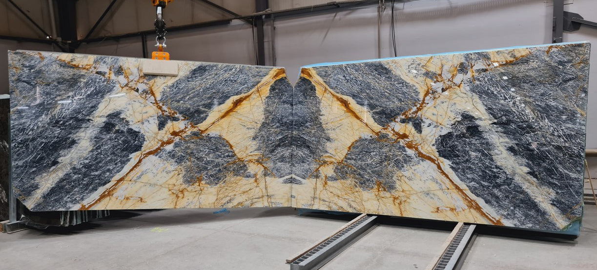 Explosion Blue Bookmatching Marble Slabs Polished - Full Truckload