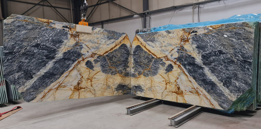 Explosion Blue Bookmatching Marble Slabs Polished - Full Truckload