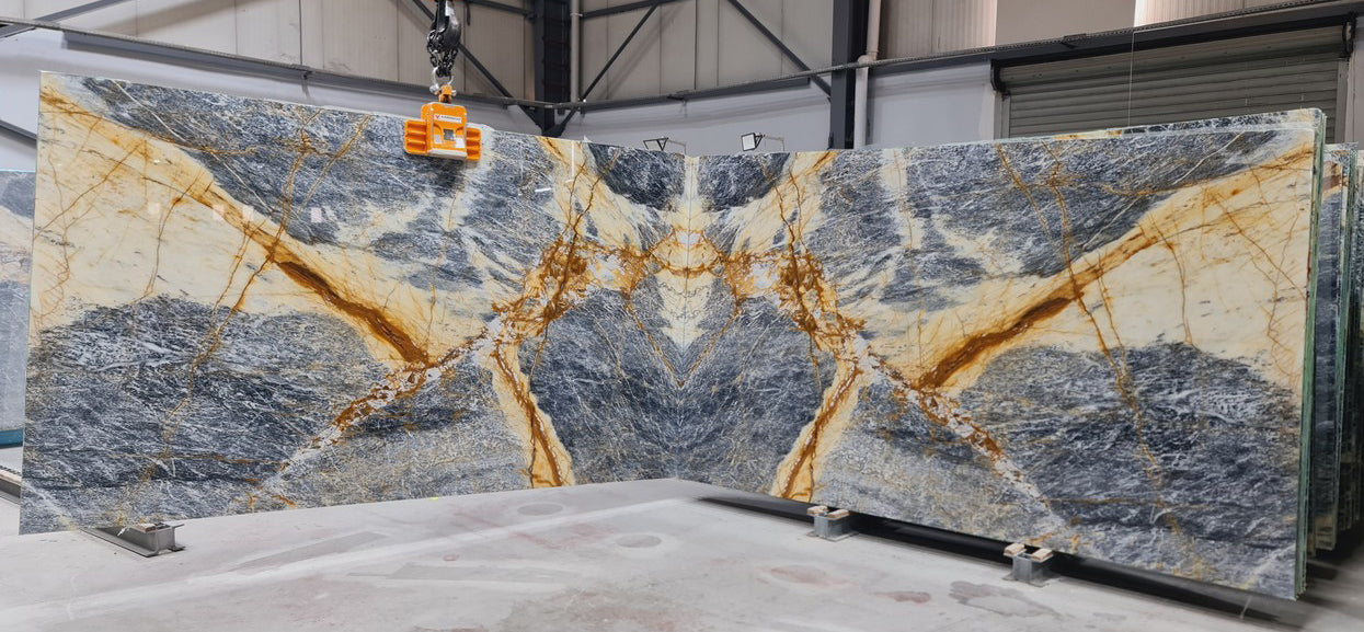 Explosion Blue Bookmatching Marble Slabs Polished - Full Truckload