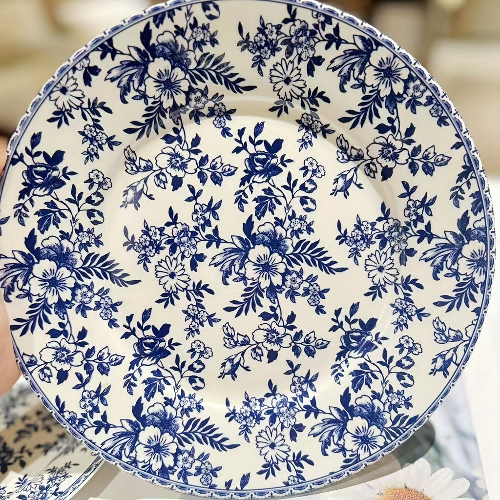 Nordic Blue  White Porcelain Dessert Plates Set