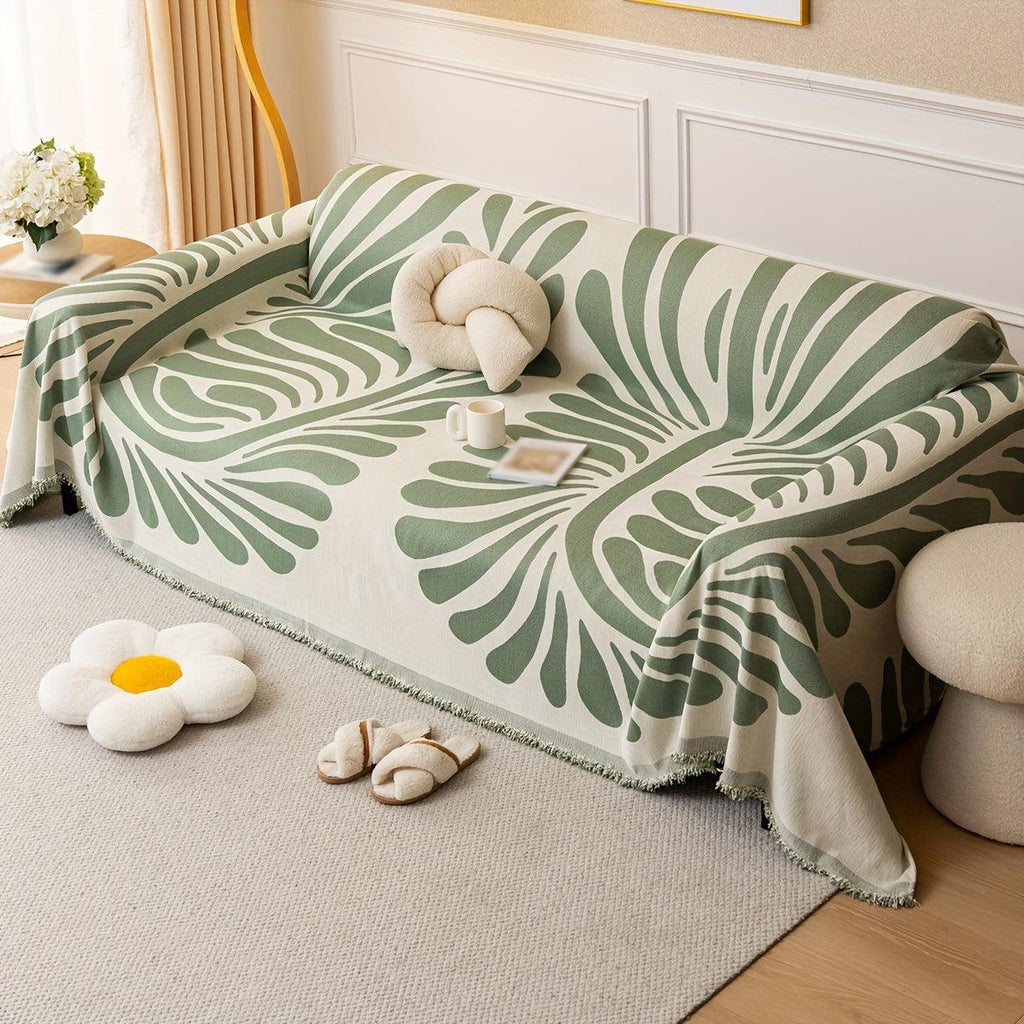 Versatile Chenille Sofa Cover - Pet-Friendly, Orange Dog Couch Cover