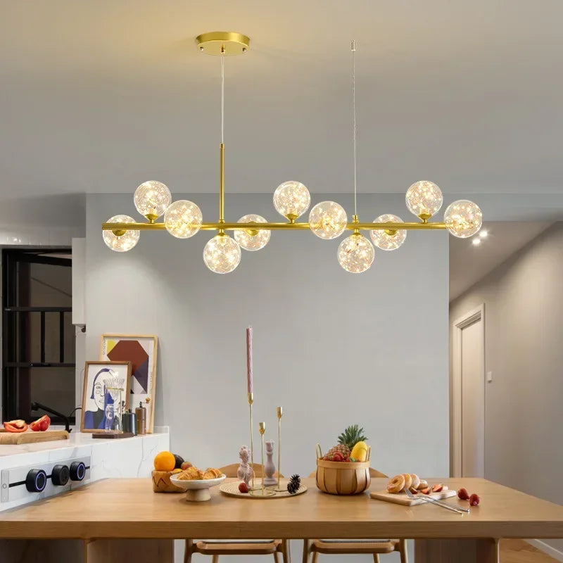 DecorBites™ Glass Ball Ceiling Chandelier for Home Lighting