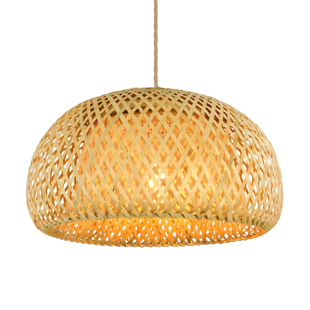 DecorBites™ Hand-Woven Bamboo Pendant Light Chandelier