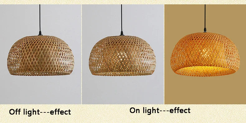 DecorBites™ Hand-Woven Bamboo Pendant Light Chandelier