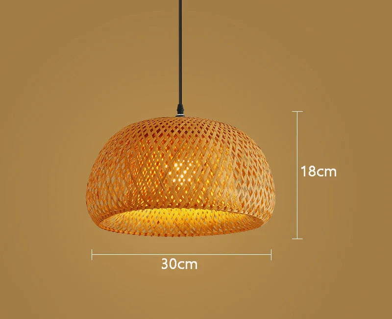 DecorBites™ Hand-Woven Bamboo Pendant Light Chandelier