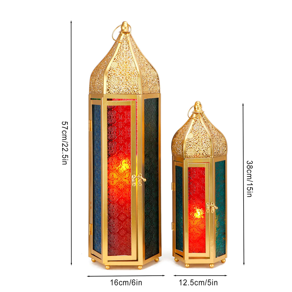 Set of 2 Decorative Ramadan Candle Lanterns