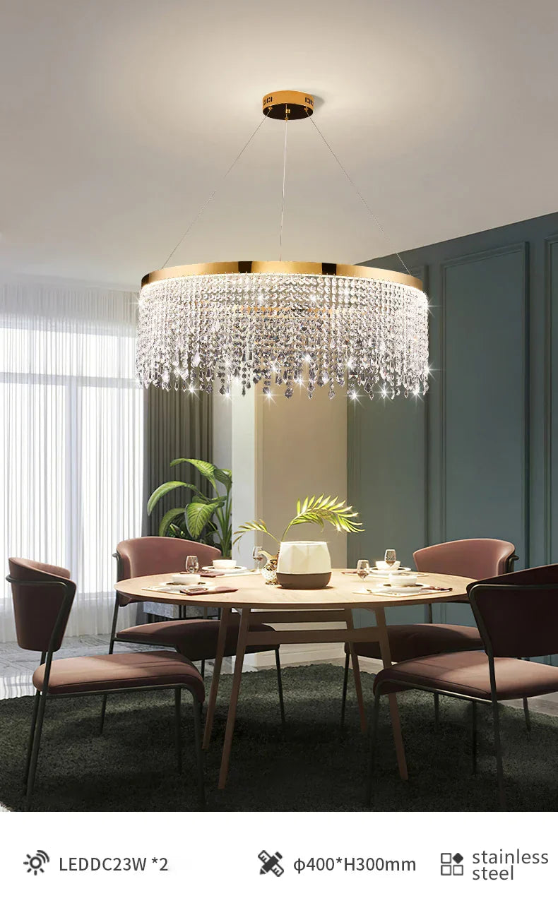DecorBites™ Luxury Crystal Chandelier Pendant Light Fixture