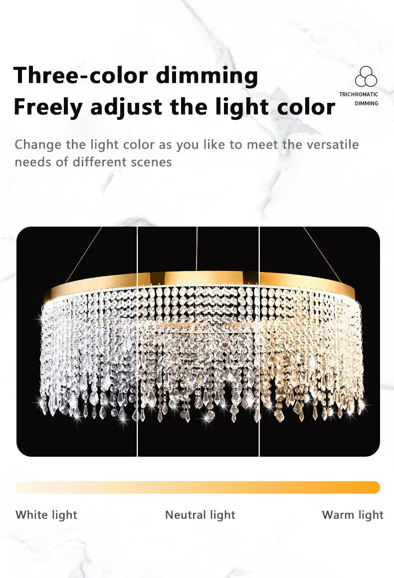 DecorBites™ Luxury Crystal Chandelier Pendant Light Fixture
