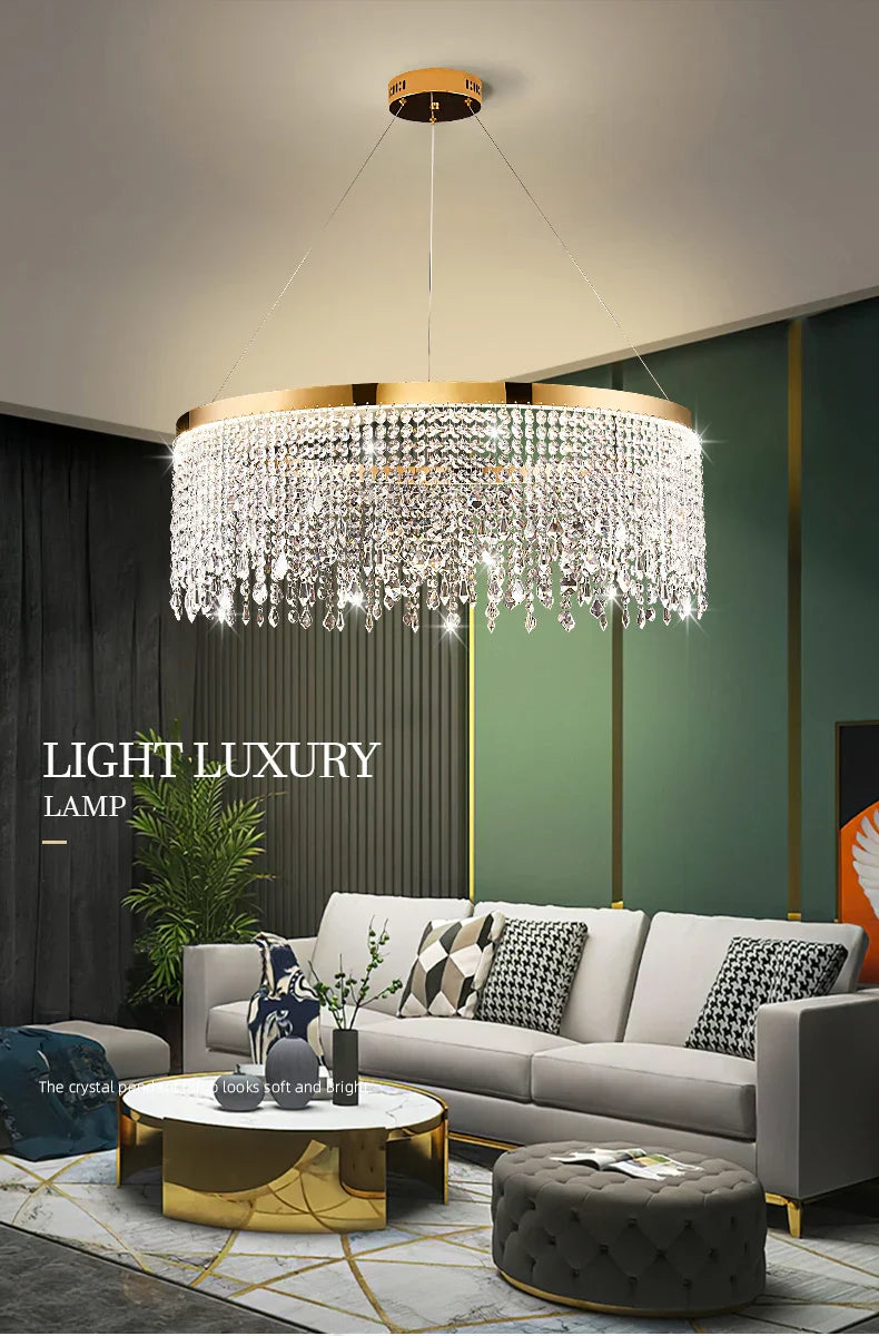 DecorBites™ Luxury Crystal Chandelier Pendant Light Fixture