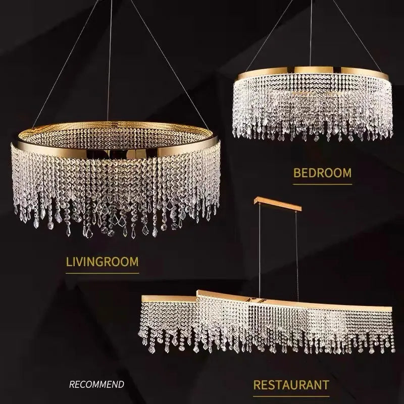 DecorBites™ Luxury Crystal Chandelier Pendant Light Fixture