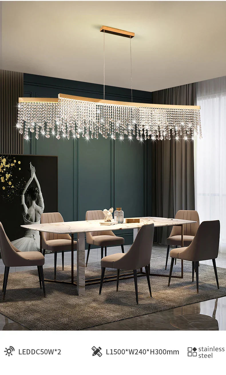 DecorBites™ Luxury Crystal Chandelier Pendant Light Fixture