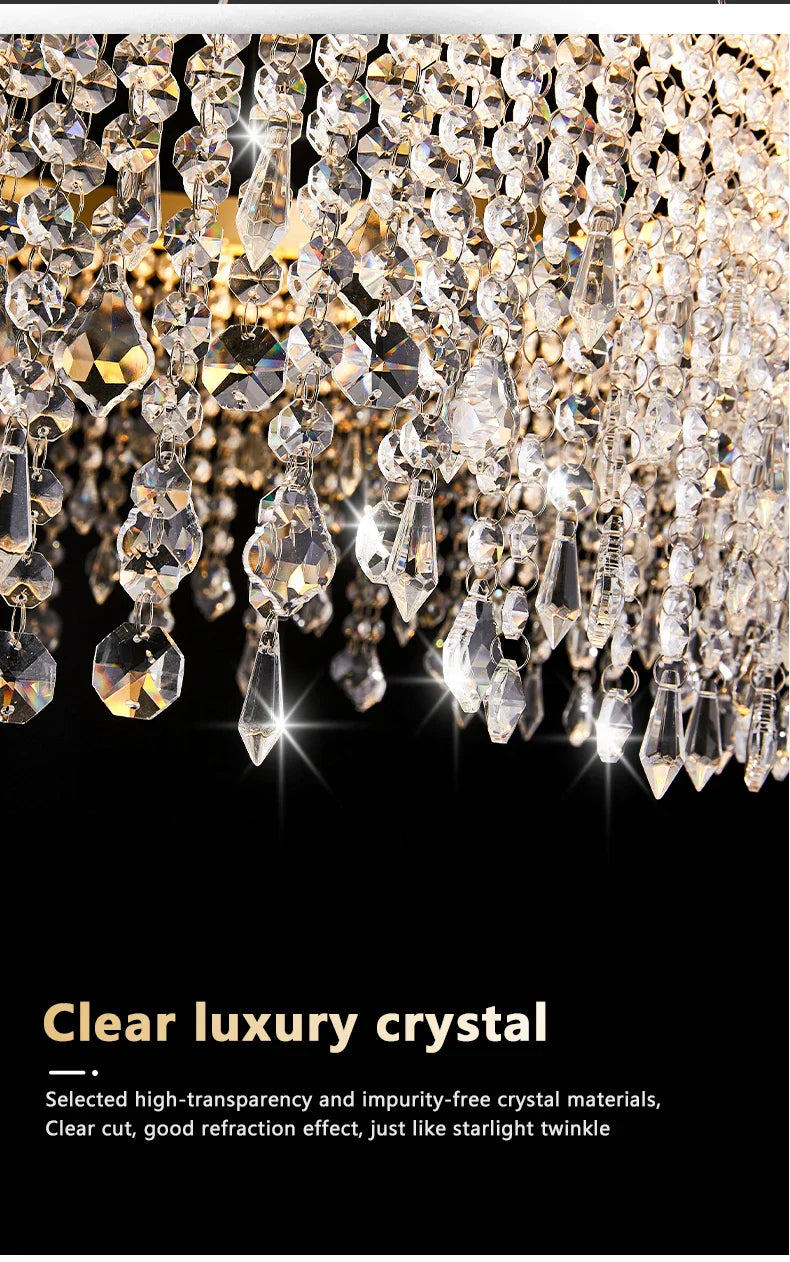 DecorBites™ Luxury Crystal Chandelier Pendant Light Fixture
