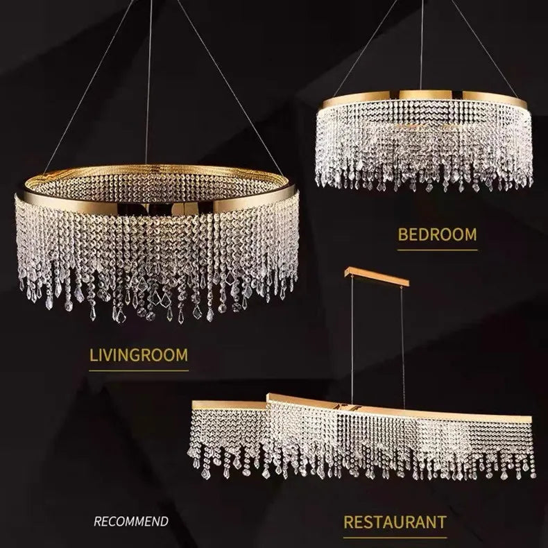 DecorBites™ Luxury Crystal Chandelier Pendant Light Fixture