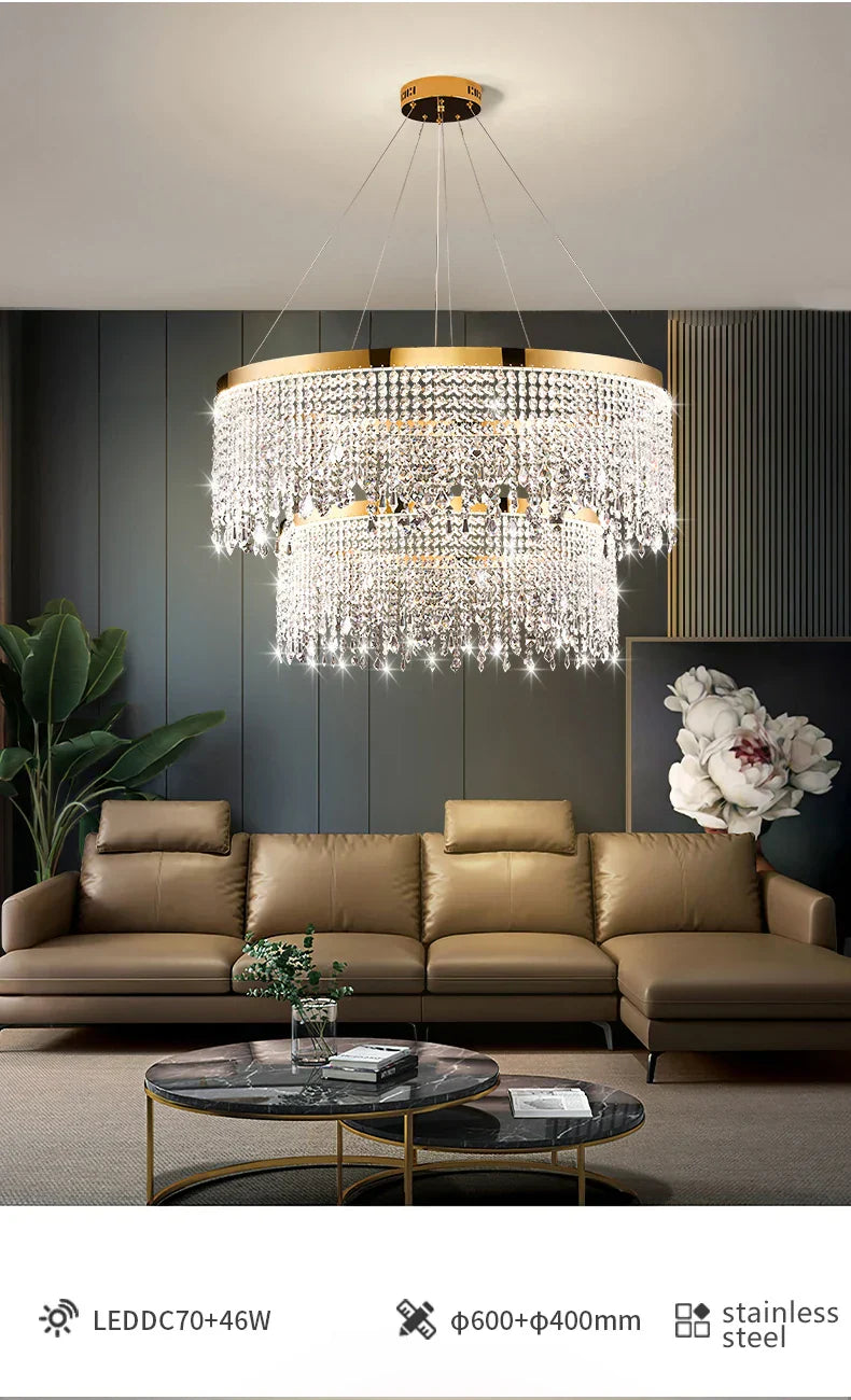 DecorBites™ Luxury Crystal Chandelier Pendant Light Fixture