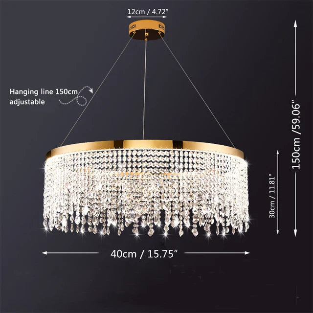 DecorBites™ Luxury Crystal Chandelier Pendant Light Fixture
