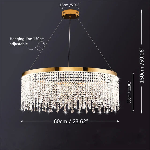 DecorBites™ Luxury Crystal Chandelier Pendant Light Fixture