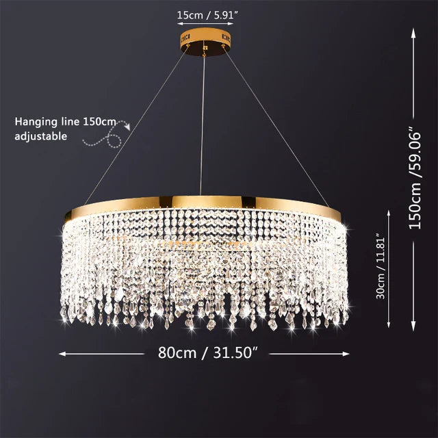 DecorBites™ Luxury Crystal Chandelier Pendant Light Fixture