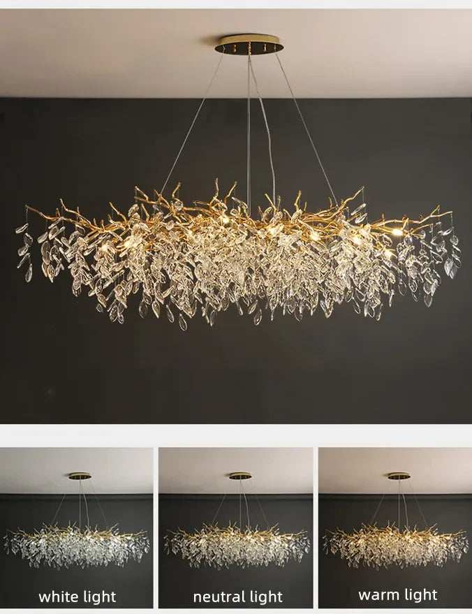 DecorBites™ Luxury Crystal Chandelier with LED Lights