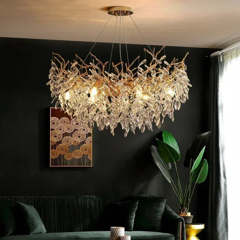 DecorBites™ Luxury Crystal Chandelier with LED Lights
