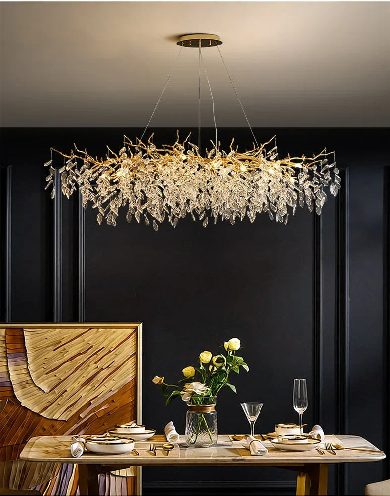 DecorBites™ Luxury Crystal Chandelier with LED Lights