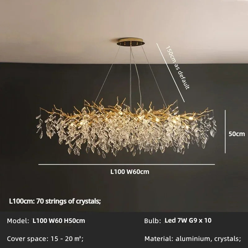 DecorBites™ Luxury Crystal Chandelier with LED Lights