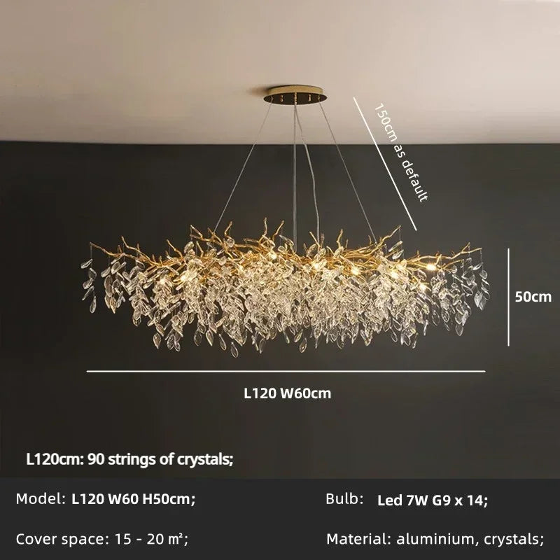 DecorBites™ Luxury Crystal Chandelier with LED Lights