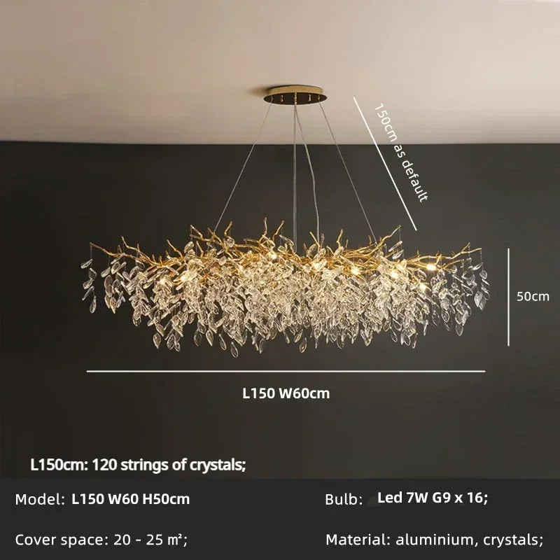 DecorBites™ Luxury Crystal Chandelier with LED Lights