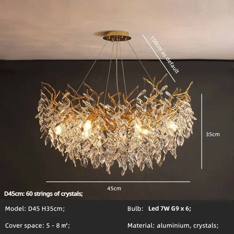 DecorBites™ Luxury Crystal Chandelier with LED Lights